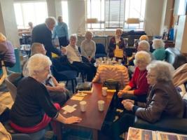 Some guests enjoying coffee and chat.